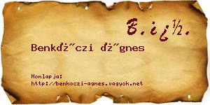Benkóczi Ágnes névjegykártya