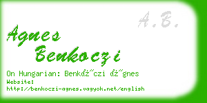 agnes benkoczi business card